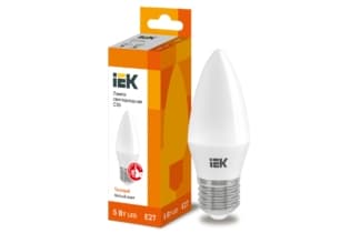 Лампа светодиодная ECO C35 свеча 5Вт 230В 3000К E27