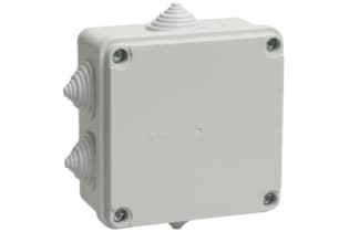Коробка КМ41234 распаячная для о/п 100х100х50 мм IP55 (RAL7035, 6 гермовводов)