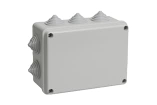 Коробка КМ41241 распаячная для о/п 150х110х70 мм IP44 (RAL7035, 10 гермовводов)