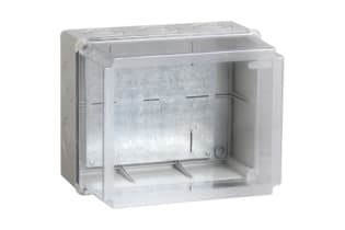 Коробка КМ41348 распаячная для о/п 240х195х165 мм IP55 (RAL7035, монт. плата, кабельные вводы 5 шт)