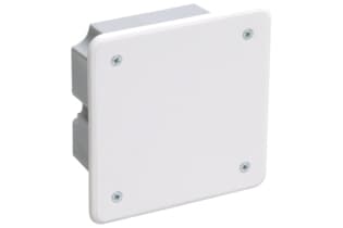 Коробка КМ41001 распаячная для твердых стен 92x92x45 (с саморезами, с крышкой)