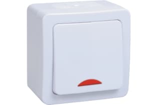 ВС20-1-1-ГПБ выкл 1кл с инд о/у IP54 (цвет клавиш: белый) ГЕРМЕС PLUS