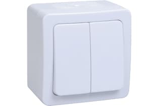 ВС20-2-0-ГПБ выкл 2кл о/у IP54 (цвет клавиши:белый) ГЕРМЕС PLUS