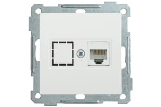 РK11-1-Б Розетка компьютерная RJ45 Cat6 BOLERO белый
