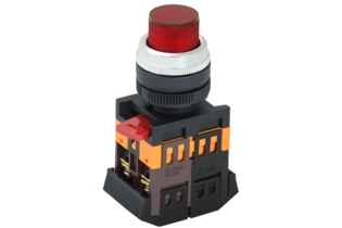 Кнопка ABLFP-22 красный d22мм неон/240В 1з+1р