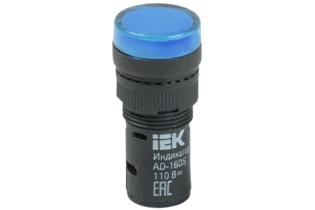 Лампа AD16DS(LED)матрица d16мм синий 110В AC/DC