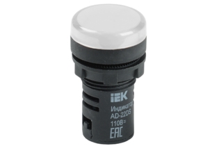 Лампа AD22DS(LED)матрица d22мм белый 110В AC/DC