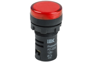 Лампа AD22DS(LED)матрица d22мм красный 12В AC/DC