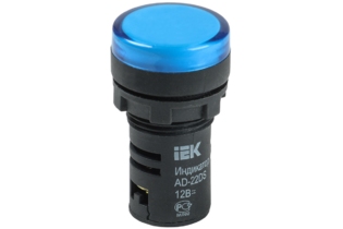 Лампа AD22DS(LED)матрица d22мм синий 12В AC/DC
